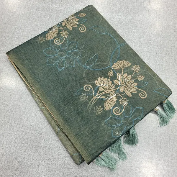 Tissue Cotton Saree with Phulkari Embroidery Work | SR271
